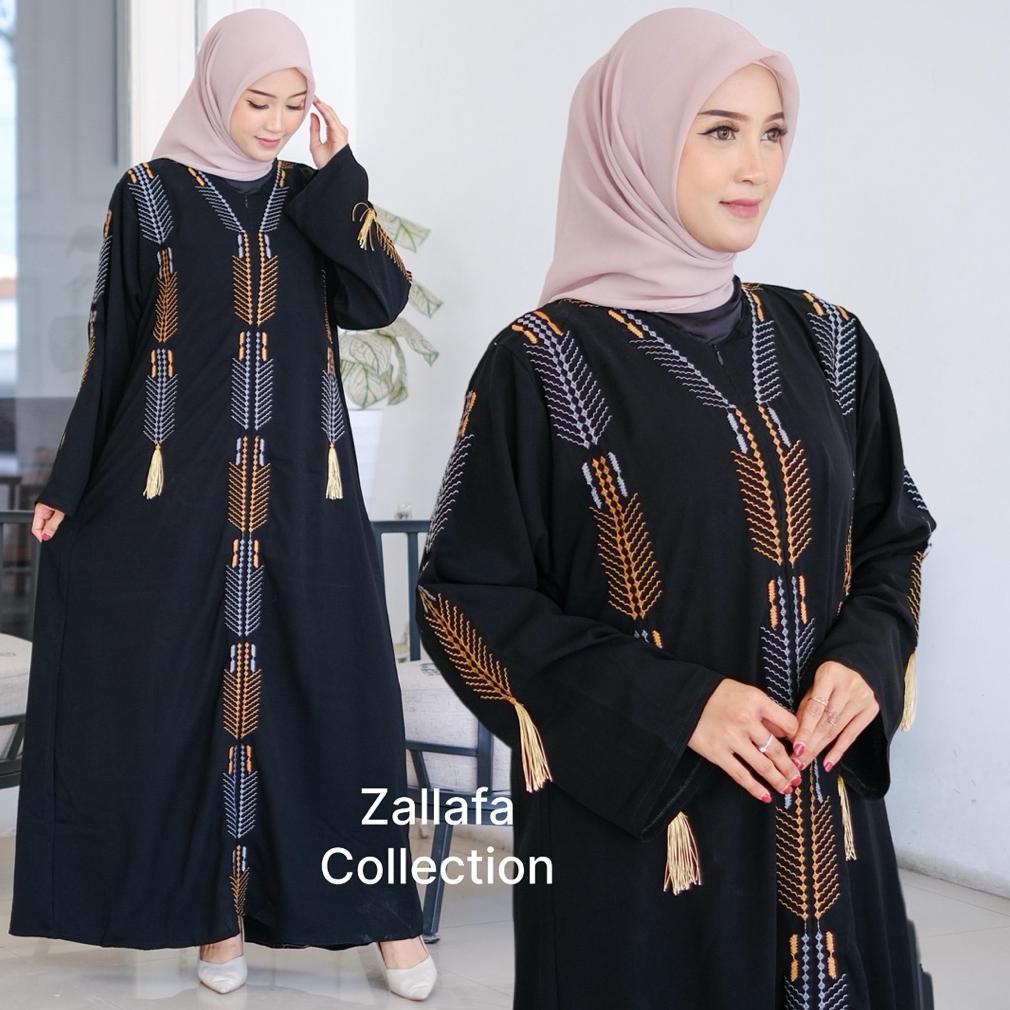 TERLARIS Abaya Bordir Gamis Arab Hitam Abaya Hitam Turkey Bordir