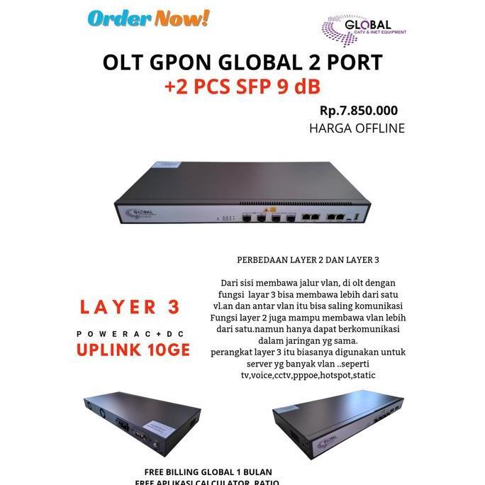 HARGA DISC - OLT GPON GLOBAL 2 PORT by GLOBAL
