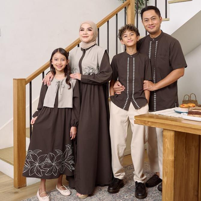 NEW ZM ZASKIA MECCA -SARIMBIT FAMILY SET - LILYA PUSPITA | GAMIS WANITA | KEMEJA KOKO PRIA ANAK ORI