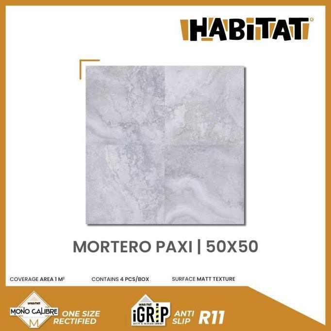 Habitat iGrip Mortero Paxi 50x50 Keramik Lantai Kamar Mandi Anti Slip