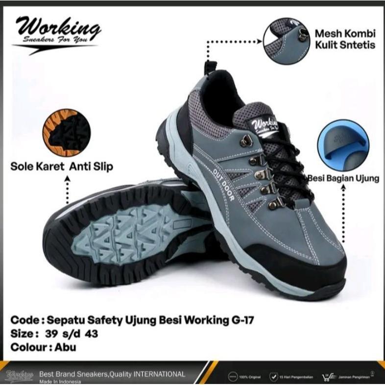 BEST DEALS Sepatu Pria Outdoor Adventure Gunung Ujung Besi Kasual Adventure Fashion Working G 17 Siz