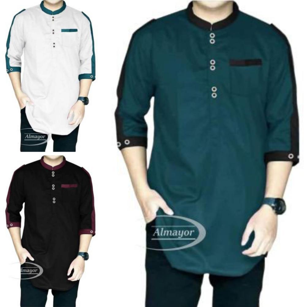 Original Koko Zaka Lengan 3/4 - Almayor- Ukuran S-Xxl - Matt Katun Adem Premium - Baju Koko Qurta Pr