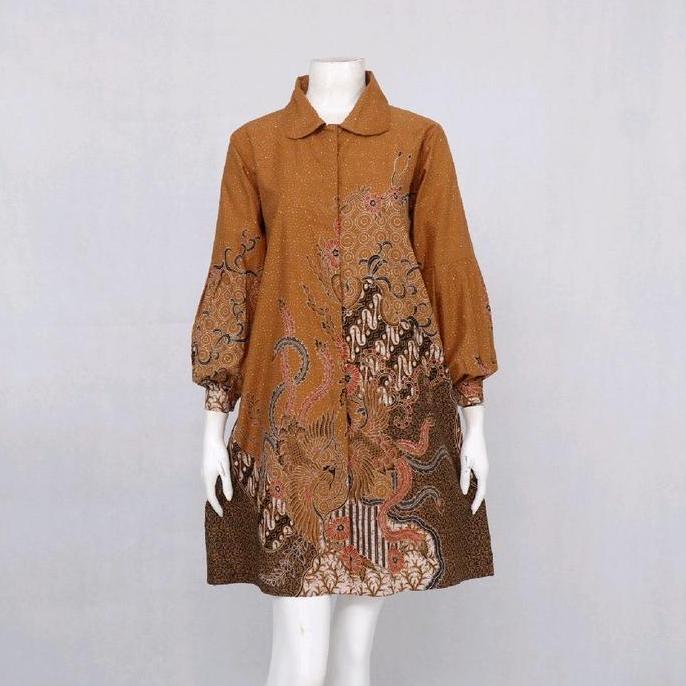DISKON Batik Wanita Tunik Sogan RatuRatih Bahan Katun Primisima Pola SMLXLXXL XXXL Muslim Panjang DI