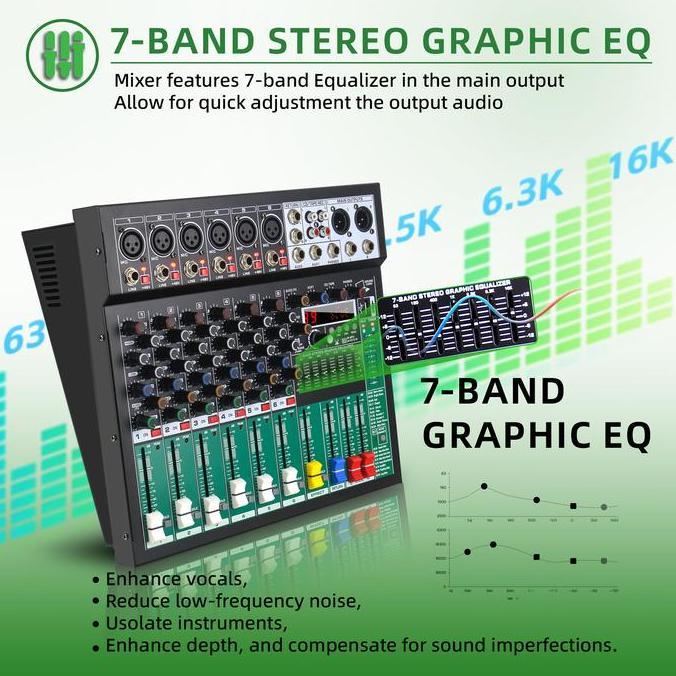 Murah (Cod) Mixer Power Profesional Seri Morefand Pb 6 Channel (680W*2): Dilengkapi 99 Dsp, Equalize