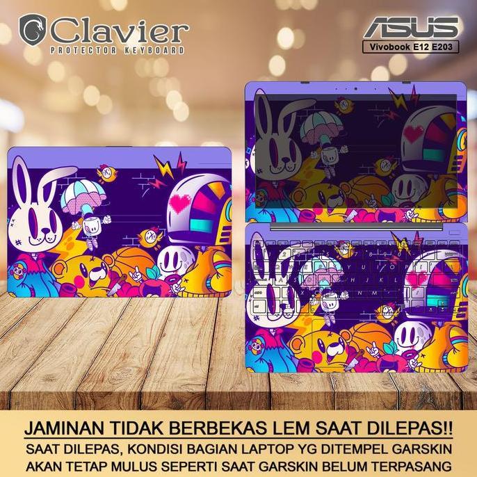 Cover Garskin Laptop Asus E203 E203M E203MA E203MAH Transparan Bening
