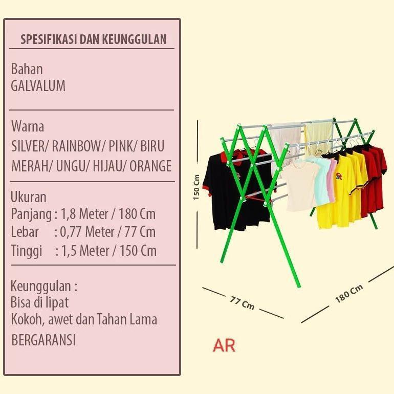 JEMURAN PAKAIAN / JEMURAN BAJU ALUMINIUM TIANG KECIL SEGI GALVALUM