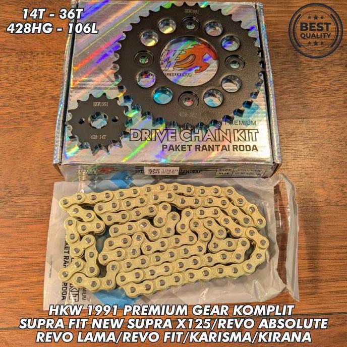 TERBARU - GEAR TARIK KOMPLIT SUPRA FIT NEW/SUPRA X 125/KARISMA/REVO ABSOLUTE/REVO LAMA/KIRANA 14T/36