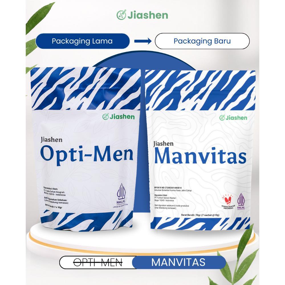 (Terbaru) Jiashen - Suplemen Kesuburan Pria & Promil Herbal Cina Alami - Manvitas Opti-Men (Terlaris