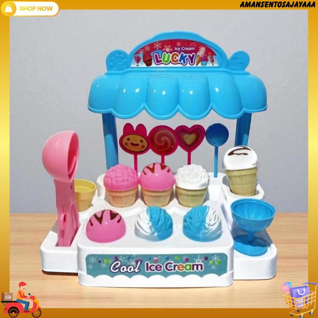 Cod Mainan Anak Sweet Ice Cream / Mainan Es Krim Bunyi Dan Nyala / Mainan Kitchen Set Shop Ice Grade