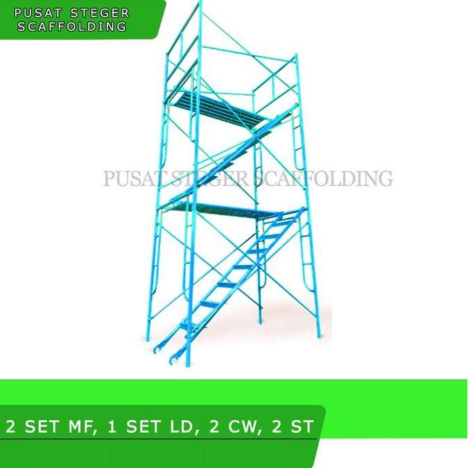 Sale Dua Set Scaffolding Satu Set Ladderframe Dua Tangga Dua Catwalk Scafolding Steger Esteger Kapol