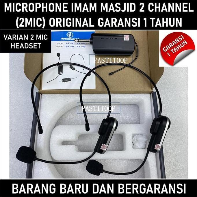 Murah Mic Wireless Imam Masjid Clip On Jepit Headset Bando Original Audio Voice