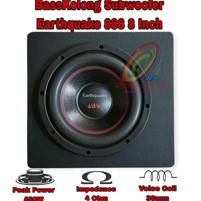 Murah Paket Combo Subwoofer Kolong Pasif Speaker Adx 8 Inch Earthquake 888 8 Inch