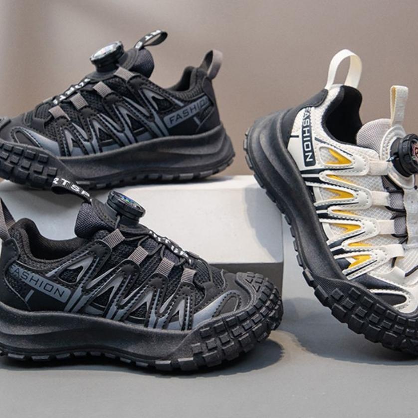 [Mommyhoky] Sepatu Sekolah Anak Laki-Laki Tali Putar Rotator Sepatu Anak Sd Sepatu Sport Anak Sepatu