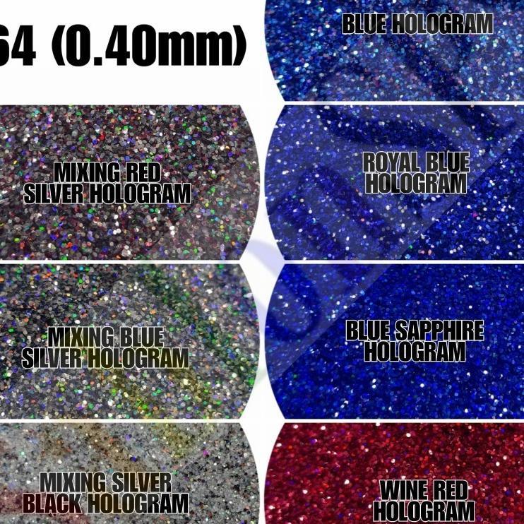 Glitter Bubuk Gliter Powder Hologram Kasar 1Kg 1/64