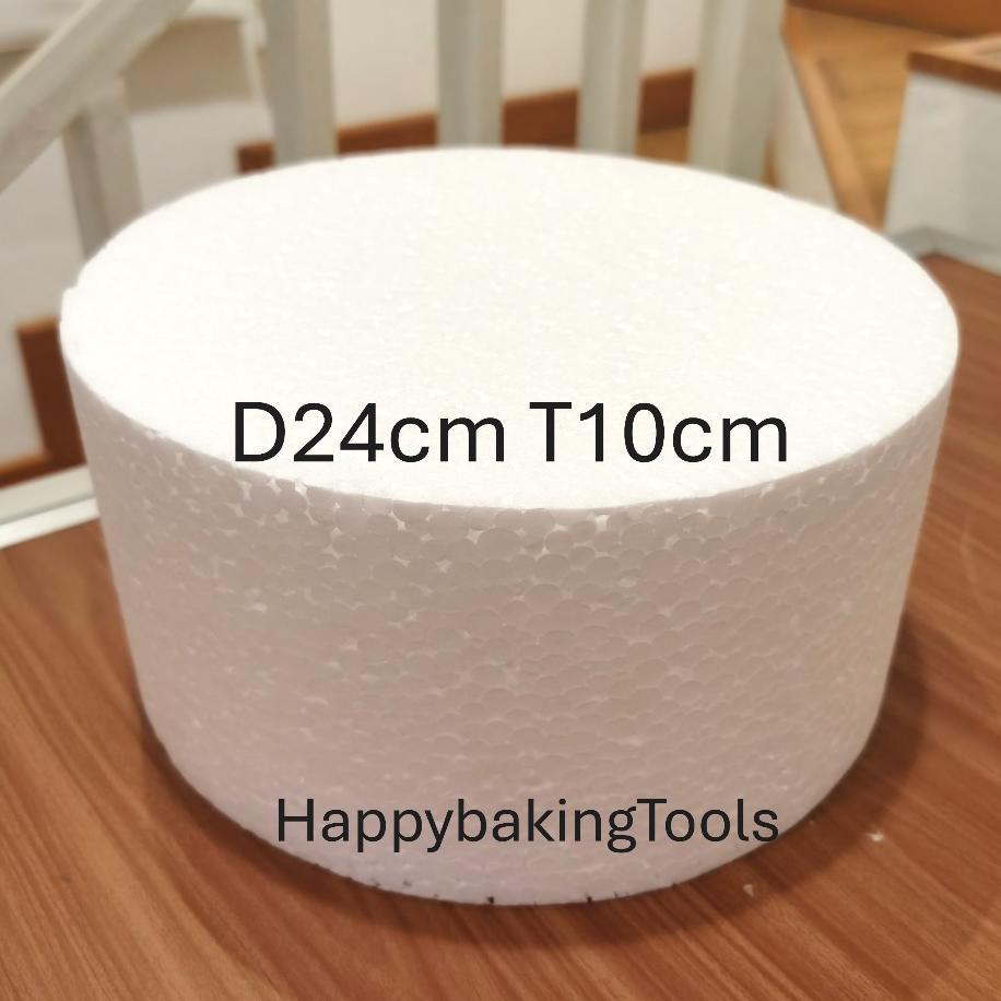Dummy Styrofoam Bulat D24Cm Tinggi 10Cm Dekorasi Kue Ultah, Sterofoam Bulat Dekorasi Kue Ultah Berti