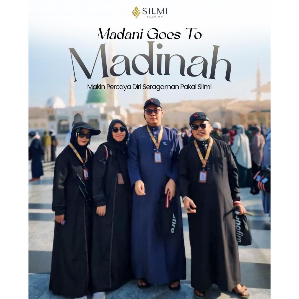 100% Aman Silmi - Gamis Abaya Putih - Gamis Sarimbit Keluarga - Gamis Putih Umroh Madani Family