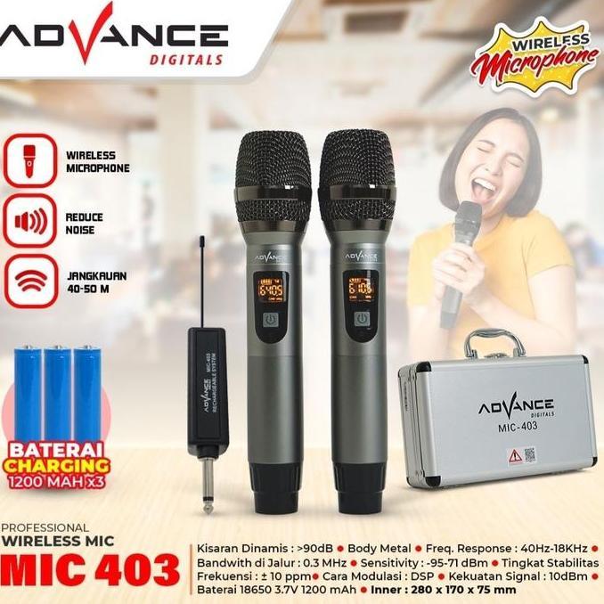 Grosir Advance Wireless Microphone Mic-403