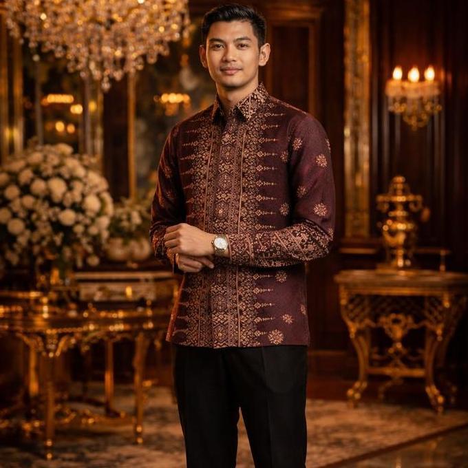 TERBARU  Kemeja Batik Pria Dewasa Kurta Raya Series Kemeja Lebaran Mewah Bahan Katun Halus Lembut Wa