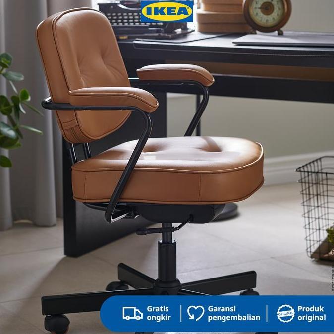 IKEA ALEFJALL Kursi Kantor / Belajar Ergonomis Dapat DIputar Emas-Cokelat   Furniture