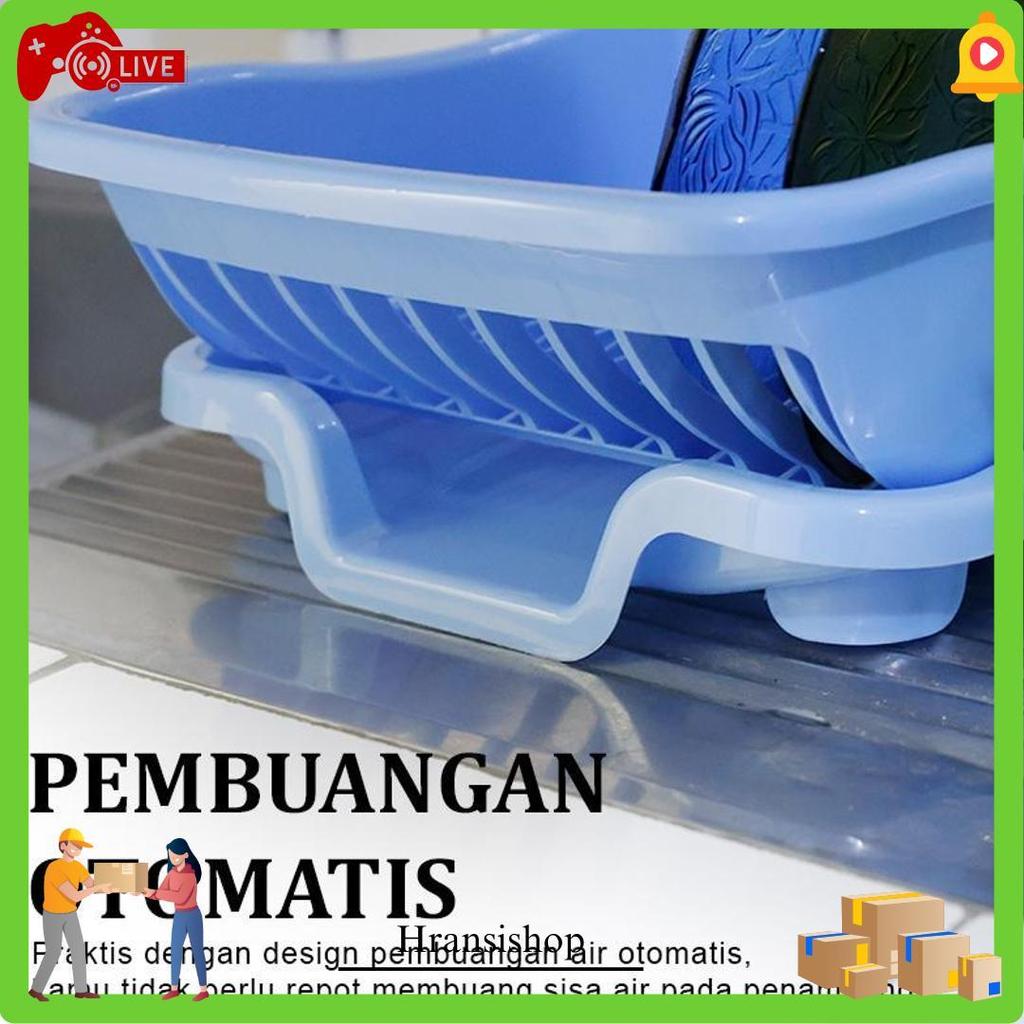 Rak Piring Plastik Serbaguna Dengan Tatakan Tempat Sendok Garpu Peniris Air Dapur Pbr-C Hot Item