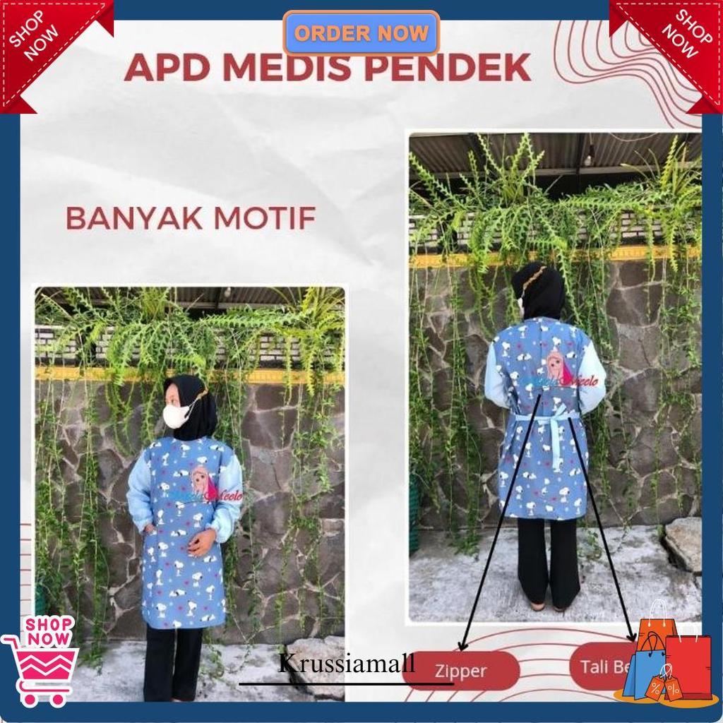 Gown Medis Apd Surgical Motif / Gown Kain Katun Dewasa  / Seragam Bedah Baju Operasi Terlaris Best P