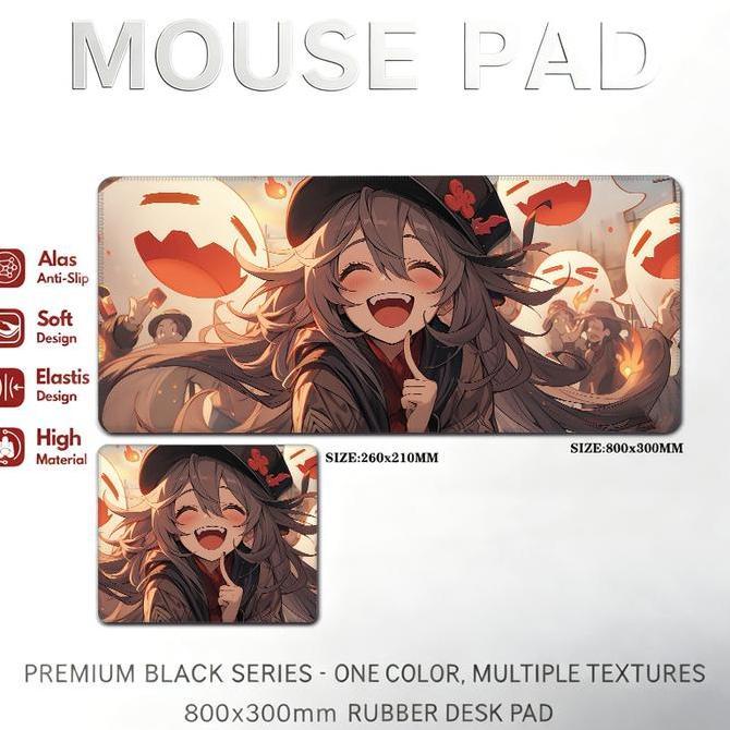 Potere- Super Cool Genshin Impact Anime Gaming Mouse Pad Anti-Slip Komputer Meja Mat Keyboard Pad Te