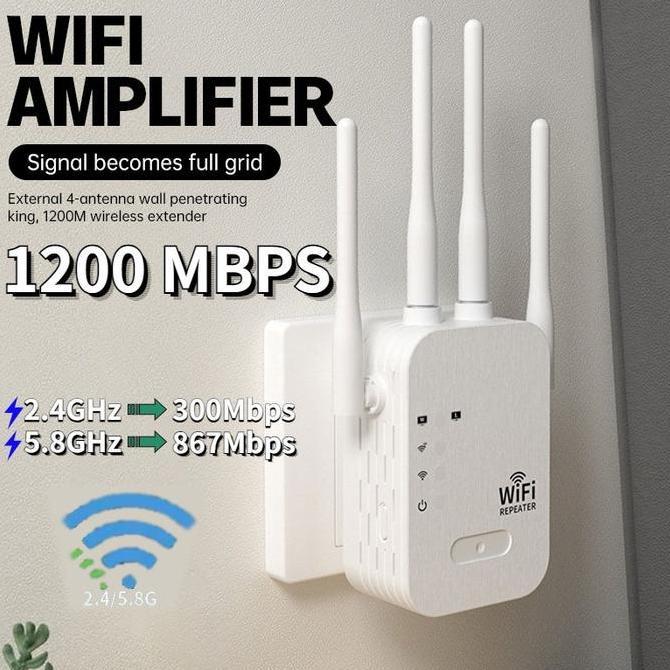 Collegare- Penguat Sinyal 4Tx Wifi Range Extander 4 Antena Cocok Untuk Perusahaan, Kafe Rumah, Dll
