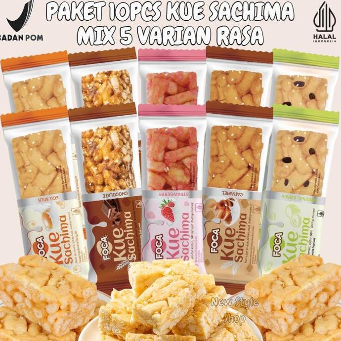 Abbrustolito- Paket 10Pcs Foca Kue Sachima- Kue Manis Lembut, Legit, Cemilan Sachima 5 Varian Rasa (