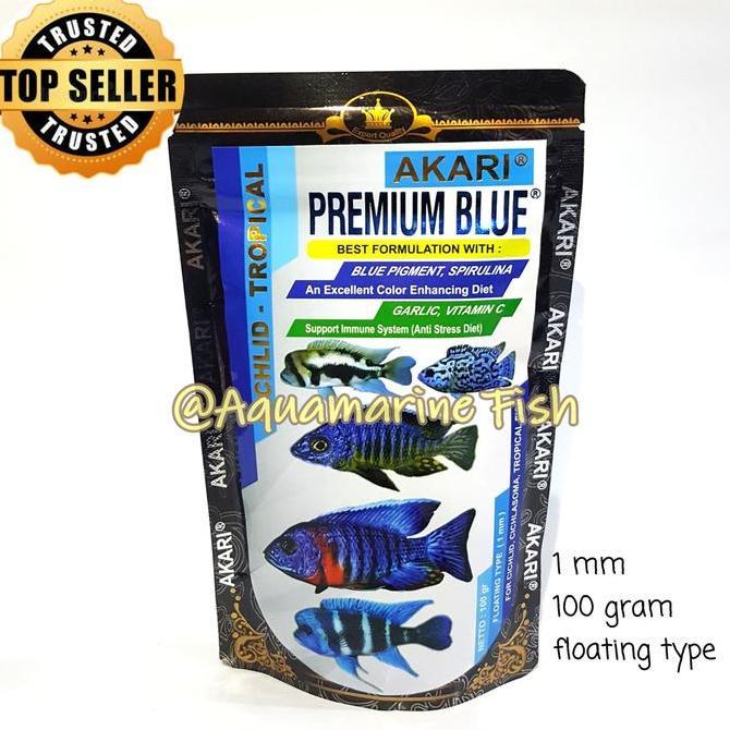 Duniaaquarium- Akari Blue Cichlid Chiclid Tropical 100 Gr Makanan Ikan Pakan Pelet Ikan Biru Channa 