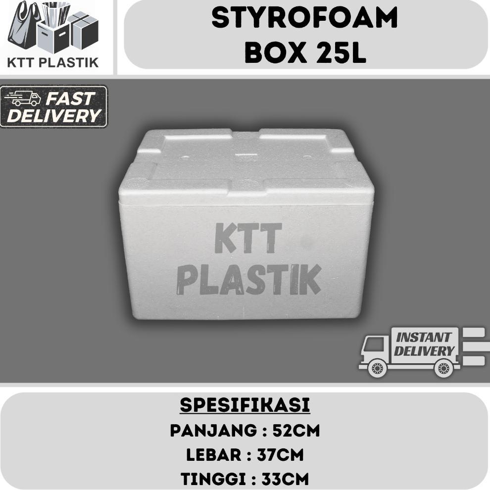 [Instant] Styrofoam Box 25 Liter - Kotak Styrofoam Pendingin Ikan Makanan Es Batu 52X37X33