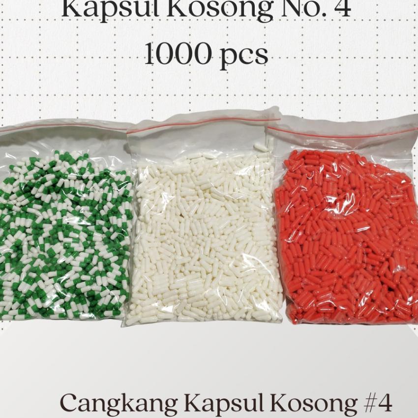 Kapsul Kosong No 4 Isi 1000 Pcs Cangkang Kapsul Kosong