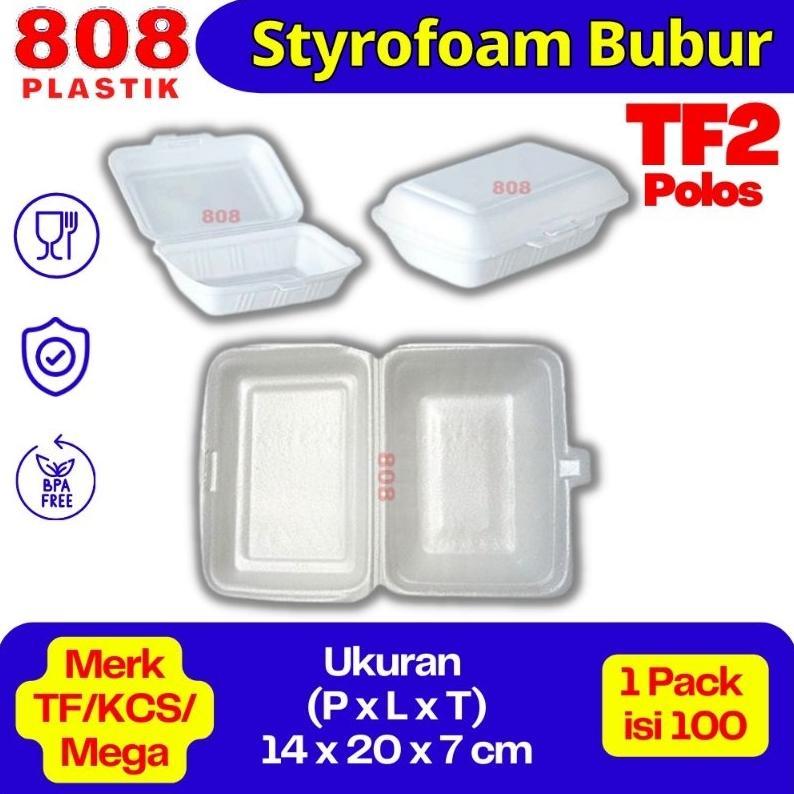 StyrofoamBubur Tf2 Kcs2 /SterofoamKotak Makanan/LunchBoxTf KcsBuburTf2 Isi 100Pcs