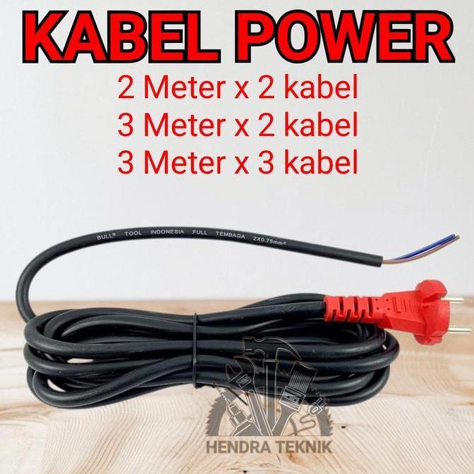 Kabel Listrik Tembaga 2X2M 2X3M 2X5M 3X3M Kabel 0.75Mm Colokan Stop Kontak Murah Bagus Allshop
