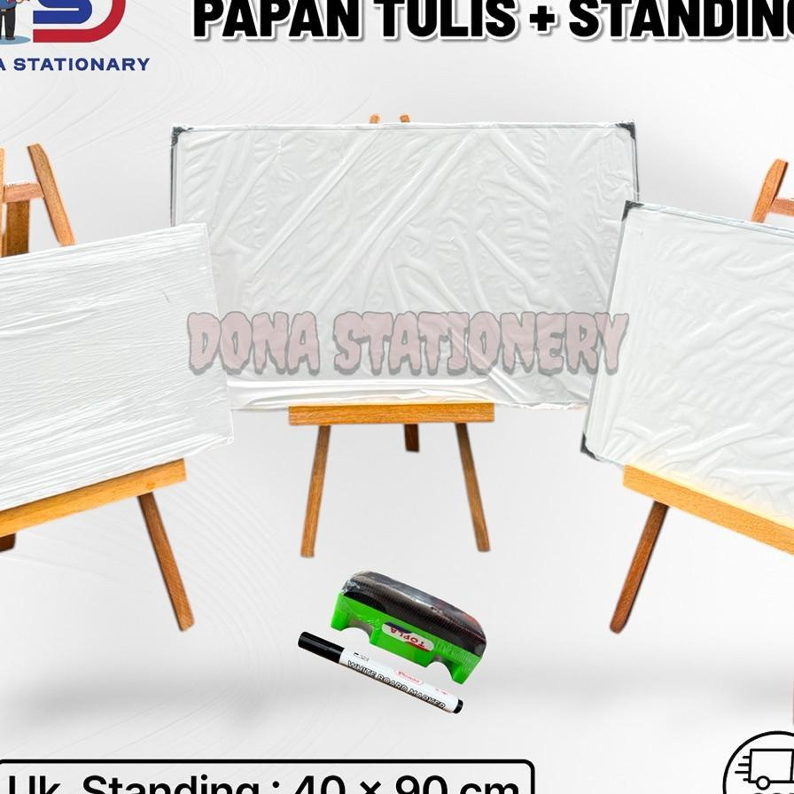 1 Set Whiteboard Standing 80 120 Cm | Whiteboard Standing | Standing Papan Tulis