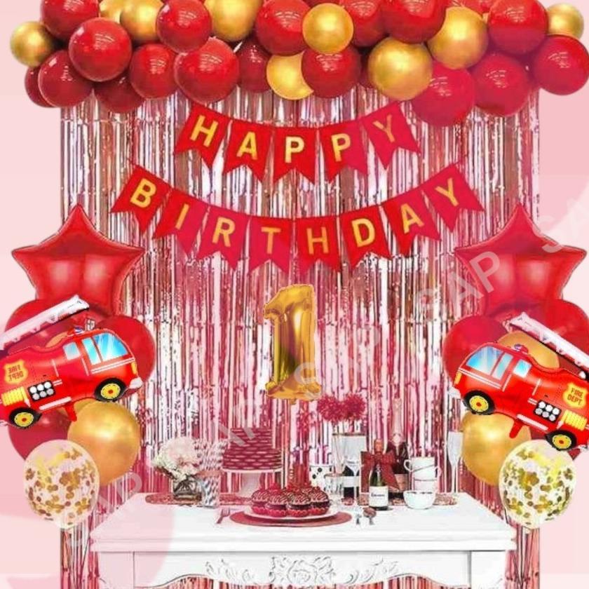 Paket Balon Fire Truck Garland 72