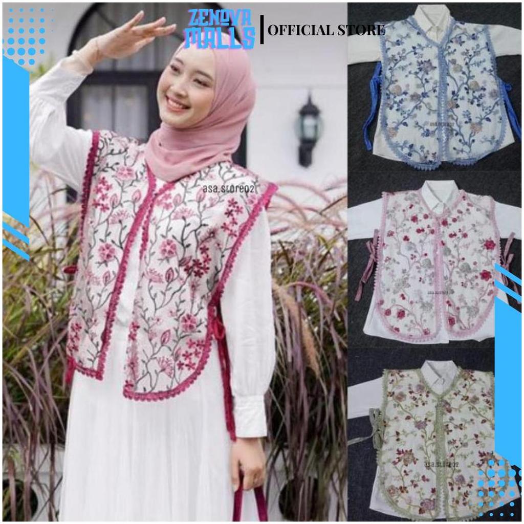 Vest Brokat Tile Garden PREMIUM/Vest Brokat Kondangan/Rompi Wanita ASA Cod