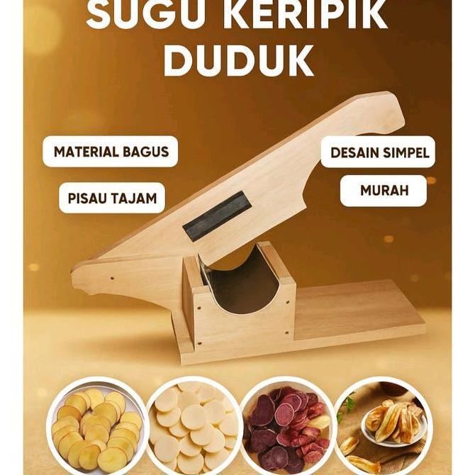 Weand- Serutan Singkong Keripik Duduk Kayu Pisau Tajam Serbaguna Cocok Usaha Keripik & Dapur Kitchen