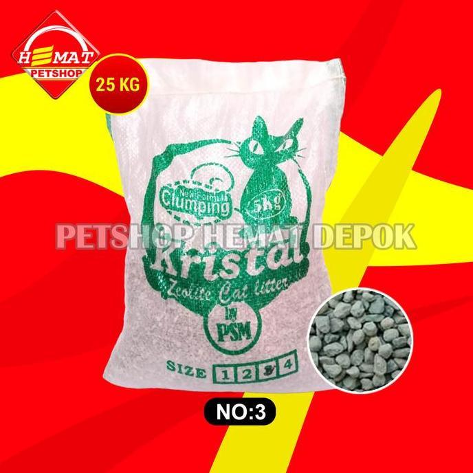 Katze- Pasir Kucing Zeolit Zeolite Bisa Dicuci Halus Kasar Sedang 25Kg