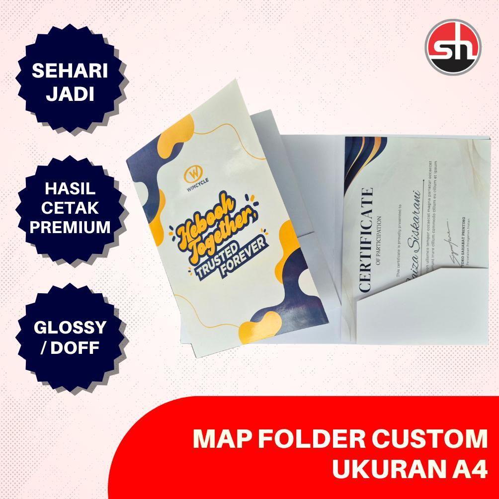 Cetak Map Folder Perusahaan Custom A4 Kertas Art Carton | File Dokumen Kantor / Bisnis / Wisuda