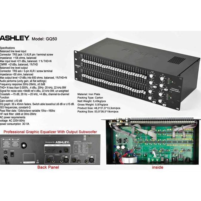 Murah [Original Bisa Cod] Equalizer Ashley Gq 50 Gq50 Subwoofer Output Original