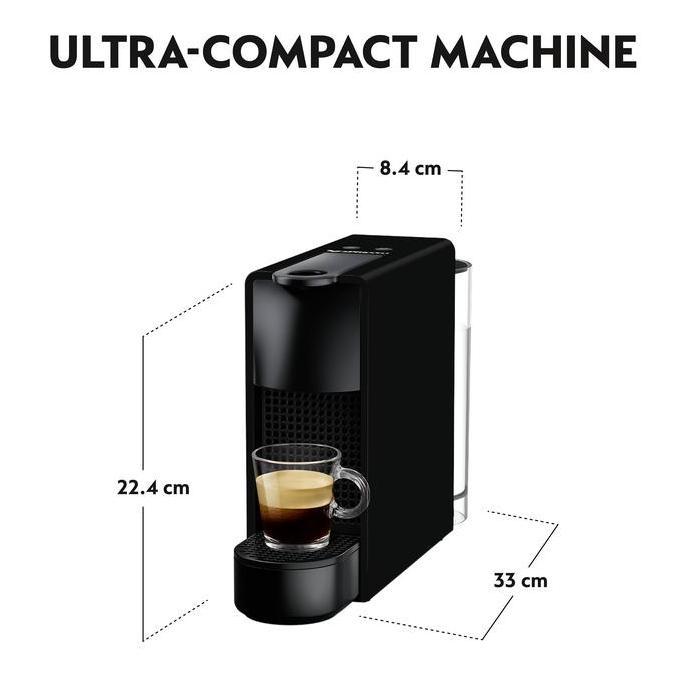 Kuche- Nespresso Essenza Mini C30 Coffee Machine, Black With Aeroccino3