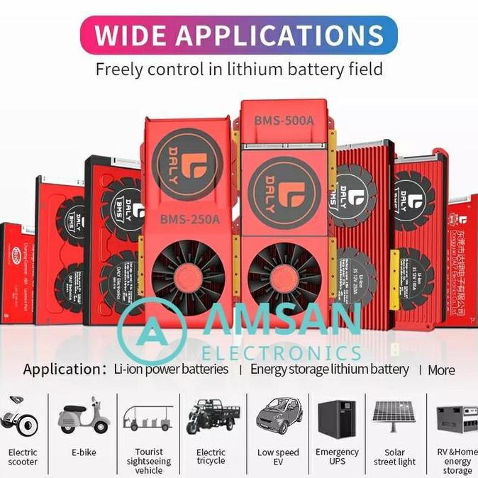 Daly BMS Li-Ion 13S 14S 16S 20S 50A 60A 80A 100A 20A 40A 48V 60V 72V