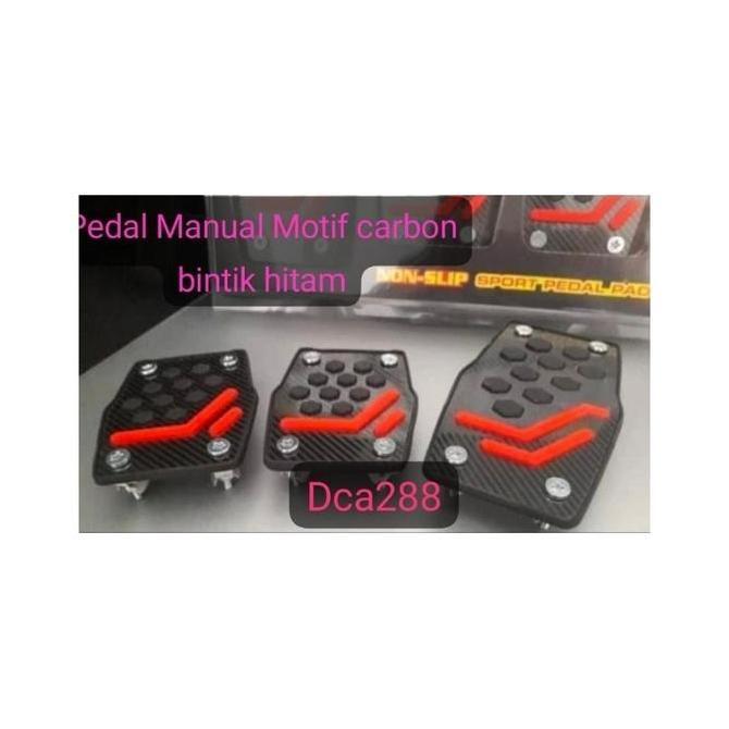 Cover Pedal Gas Variasi Non Slip Pedal Kaki Mobil Manual & Pedal Mobil Matic Motif Carbon Premium Di