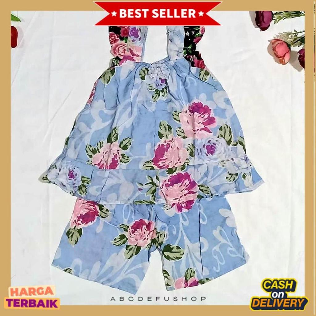 Terlaris Baju Tidur Rayon Anak/ Setelan Batik Anak Perempuan Usia 1-2 Tahun