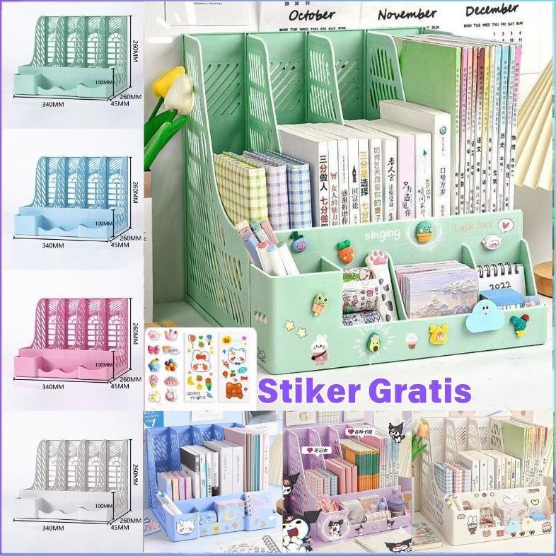 [COD] Desktop organizer Rak Buku Rak Penyimpanan file organizer Box File Rak pena Organizer File Rak