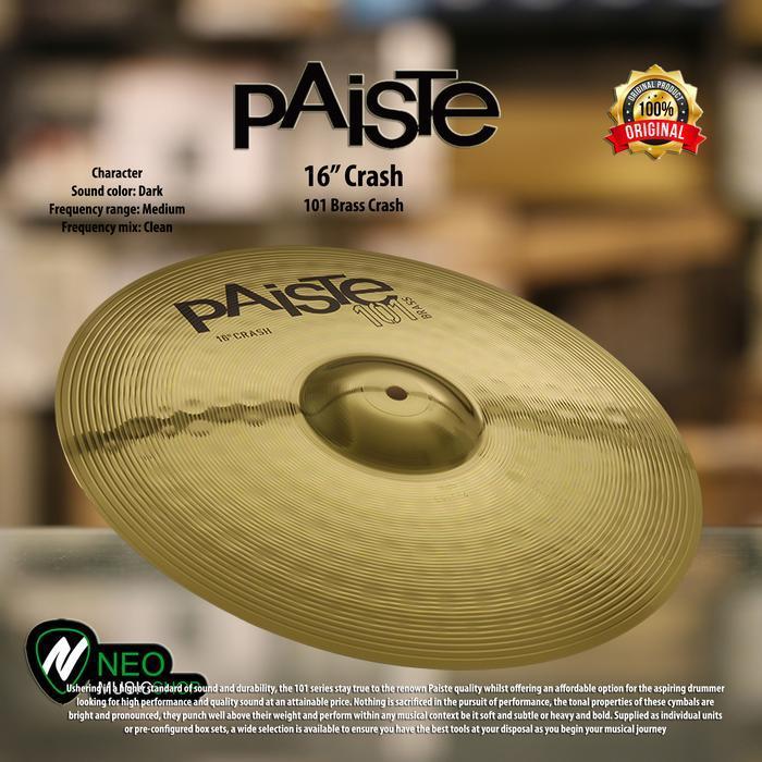 CYMBAL PAISTE 16" CRASH 101 SERIES BRASS CRASH ORIGINAL DAN TERPERCAYA
