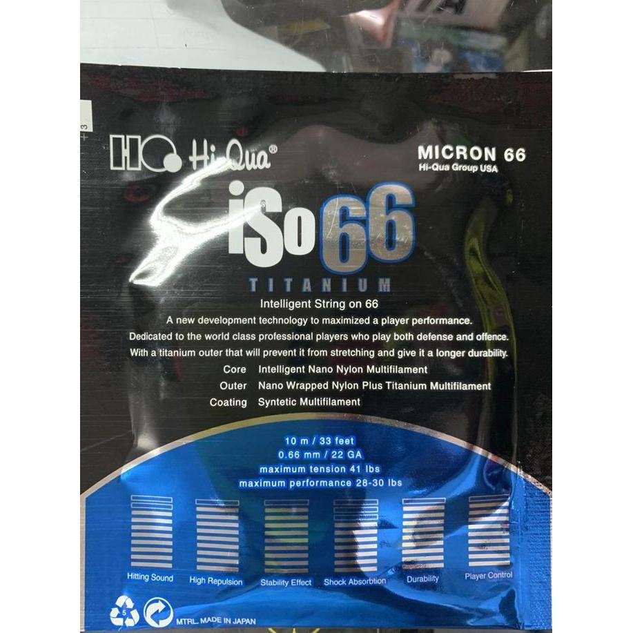 Weminton- Senar Bton New Hiqua Iso 66 Titanium Rainbow