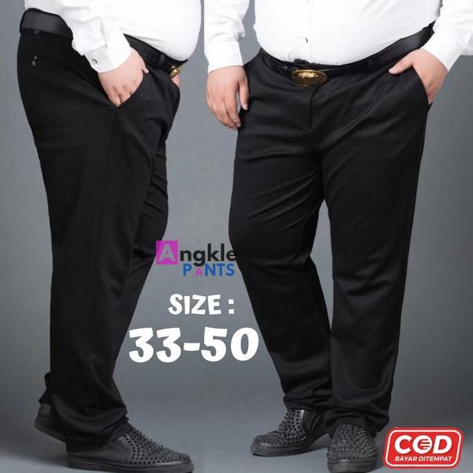 Mamisandika - CELANA KANTOR JUMBO PRIA BIG SIZE FORMAL BAHAN TWIST PREMIUM MERK DICKER KANTONG PANJA