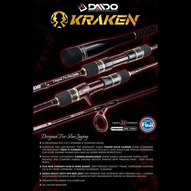 DAIDO KRAKEN SLOW JIGGING ROD JORAN PANCING JIGGING DAIDO KRAKEN PANJANG 180 CM