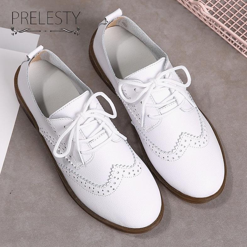 premium 100% kulit asli flat shoes cewek oxford sepatu kerja wanita karet flatshoes wanita cantik ca